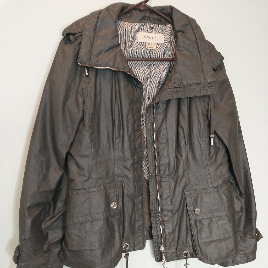 Nwot Karen Millen England Oil Cloth Style Jacket